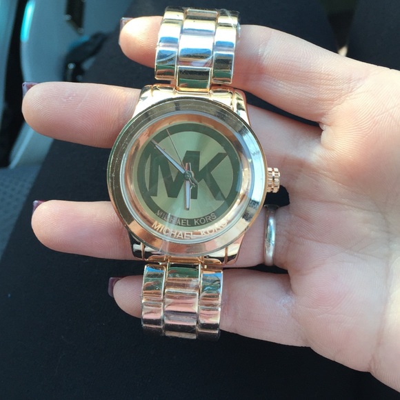 Rose gold MK watch