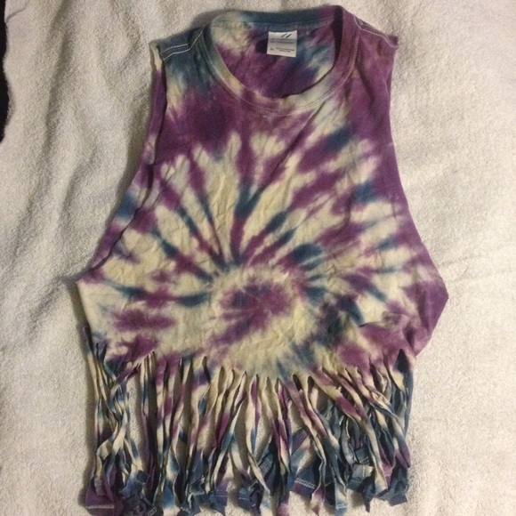 Fringe Tiedye muscle top grunge