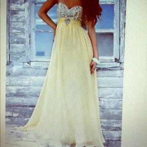 Long Yellow Prom Dress! Size 3!