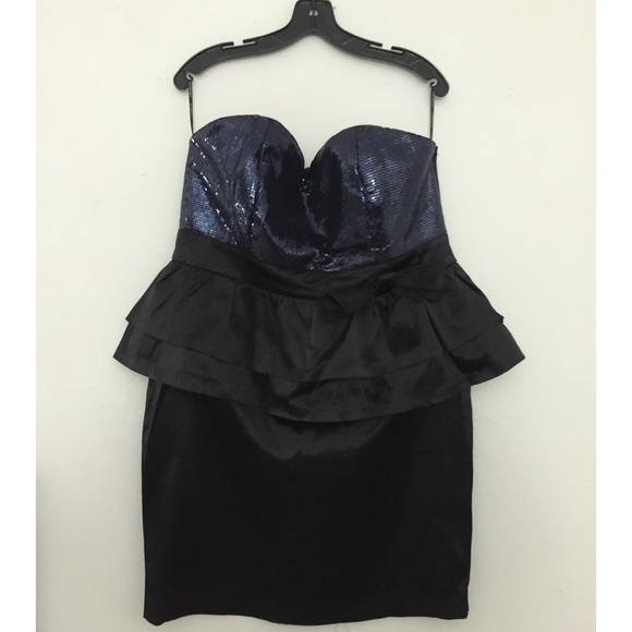 Strapless Sequin Peplum Dress