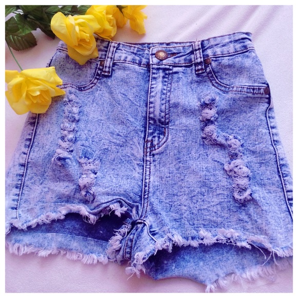 No brand Pants - Acid Wash Distressed Shorts