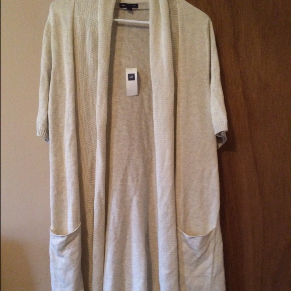 Gap long length sweater short sleeves beige, net