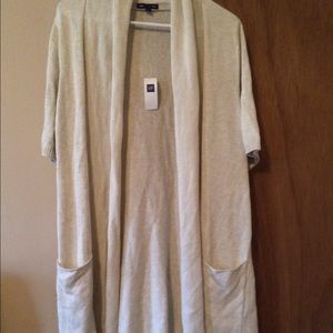 Gap long length sweater short sleeves beige, net