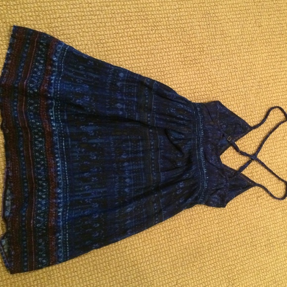 Blue Pattern Summer Dress - Picture 2 of 2