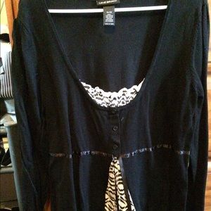 Lane  Bryant shirt. Black with print. Size 14/16