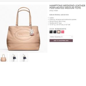 Coach Hamptons Weekend Perforated Tote