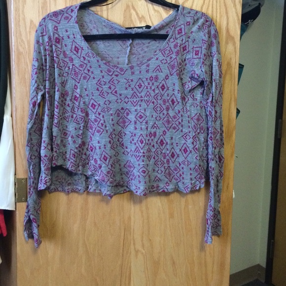 Aztec print flowing crop top