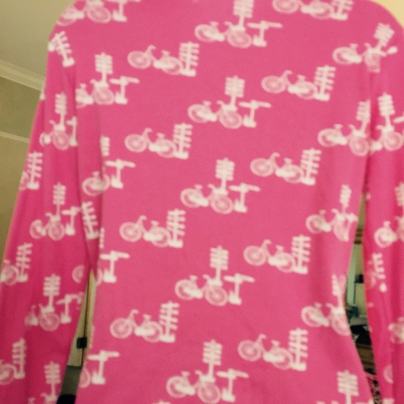 Pink and White Cardigan with Bikes and signs. - Picture 3 of 4
