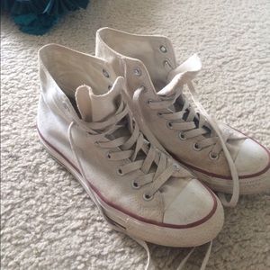 White hi-top converse