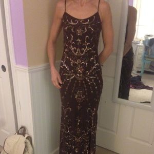 Beaded backless gown