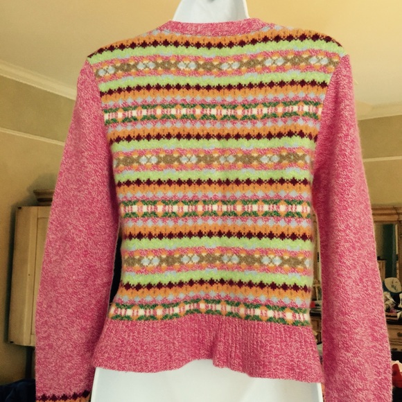 Adorable Pink and Multi Color Button Up Cardigan - Picture 2 of 4