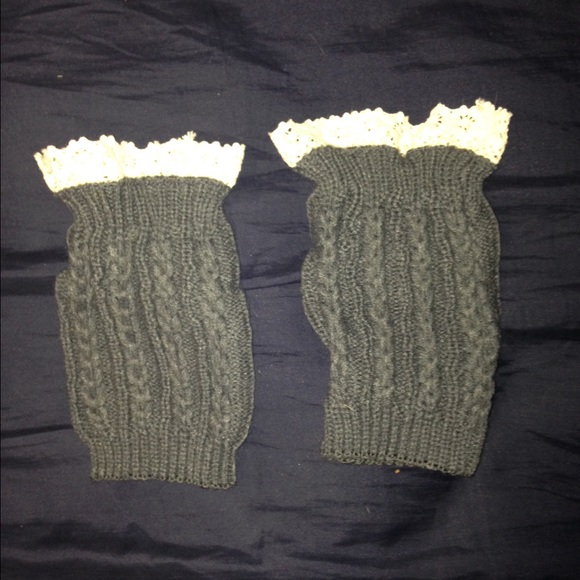 Lace Gray Boot Cuffs