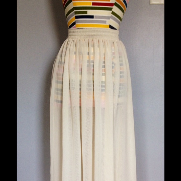 American Apparel Cream Chiffon Maxi Skirt