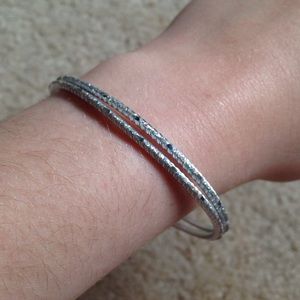 Skinny silver bracelets