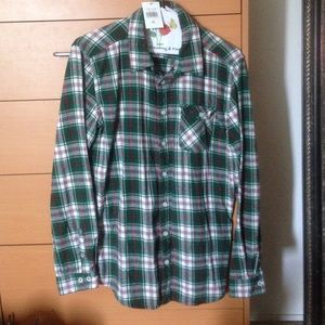 Green vintage flannel