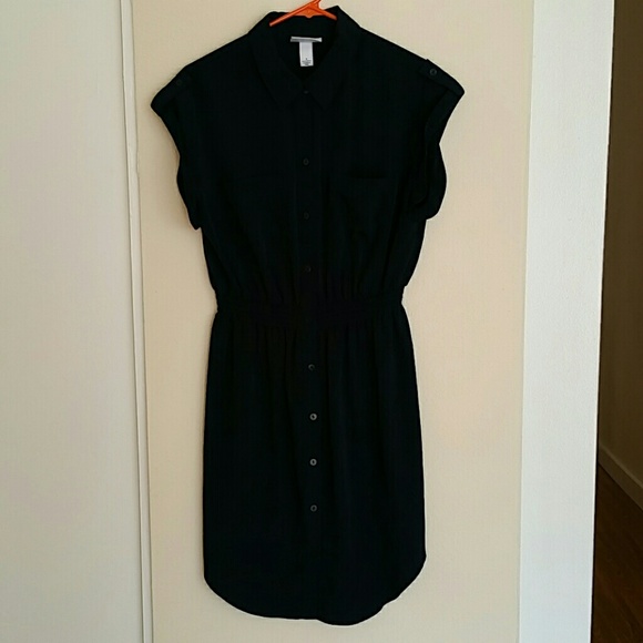 Navy blue button down dress - Picture 1 of 2
