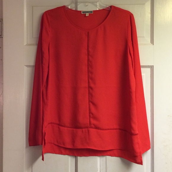 Red chiffon blouse