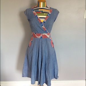 Mata Traders Chambray Wrap Style Dress