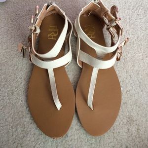 Cream gladiator style sandals