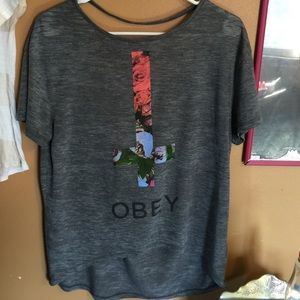 Obey Shirt - open back, flowy