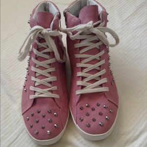 Pink Studded High Top Sneakers