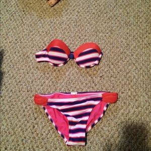 Striped push up bikini