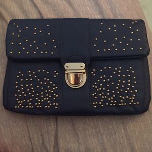 Lela Rose blue studded clutch