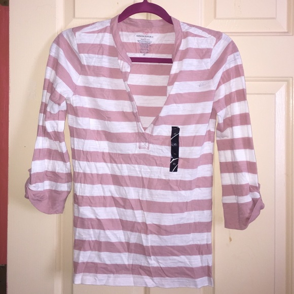 Banana Republic  pink and white shirt