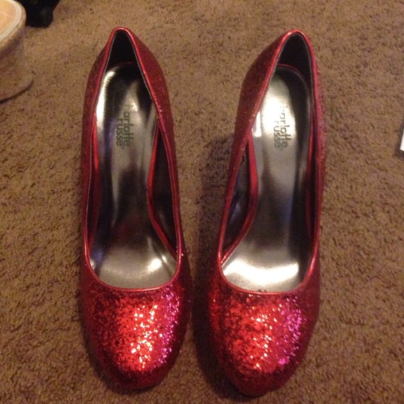 Sparkly red stilettos