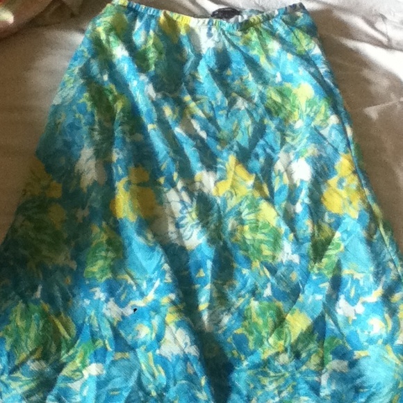 beautiful floral blue, green, yellow, and white