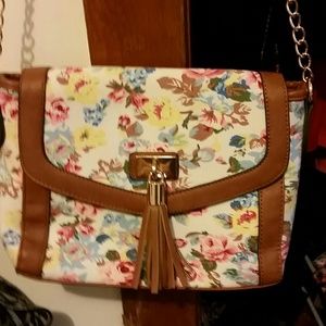 Floral design cross body bag