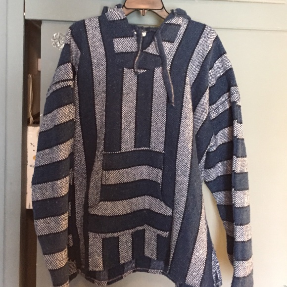 Blue Poncho Sweater