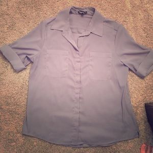 NWOT Gray button up shirt