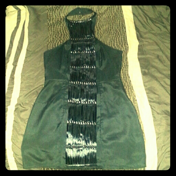 Sexy Little Black Studded Dress