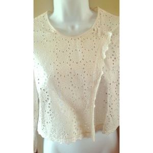BCBG crocheted cutout cardigan