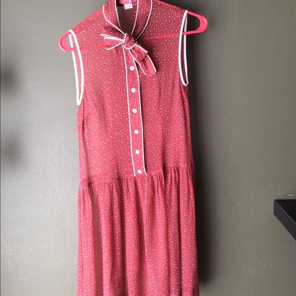 Urban Oufitters Polka dot sheer Ribbon Dress