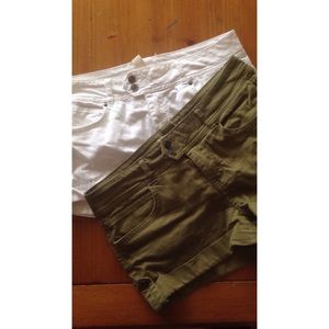 2 pairs of shorts. (White and army green)