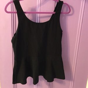 Black peplum tank