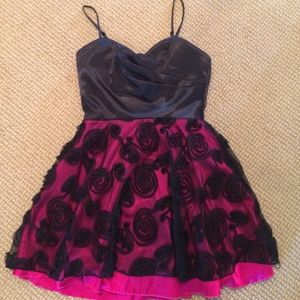 Black and Pink flower dress