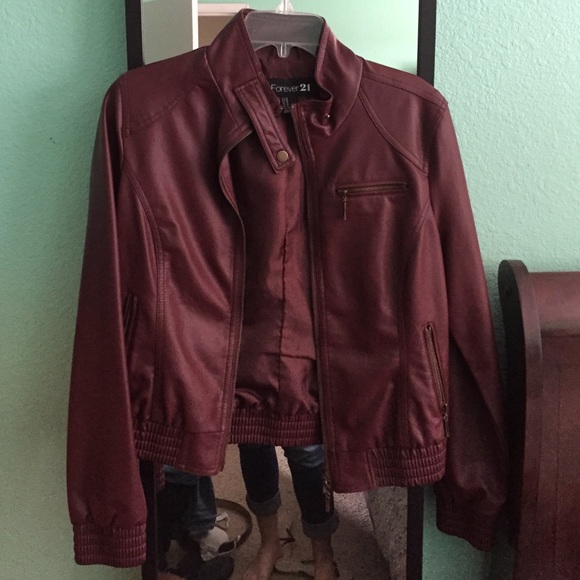 Dark red/ maroon leather jacket!!