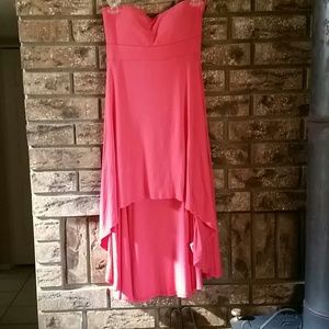 Coral high low dress