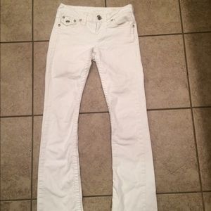La idol white flare jeans