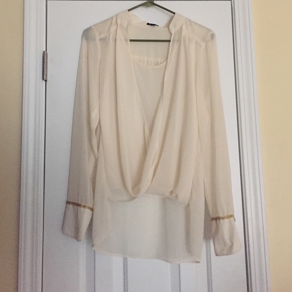 Criss Cross Off White Top