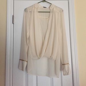 Criss Cross Off White Top