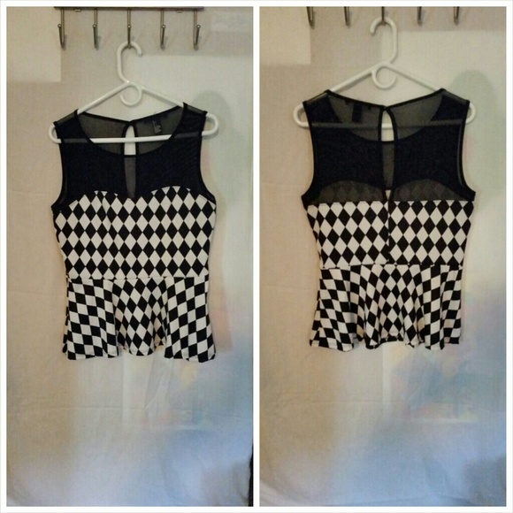Checkered peplum