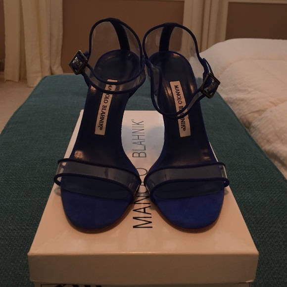 Manolo Blahnik M-Fersen Blue -size 5.5