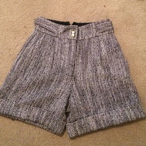 BCBG wool tweed high-waisted shorts sz 0