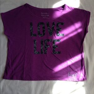 Cropped "Love Life" Lace Shirt