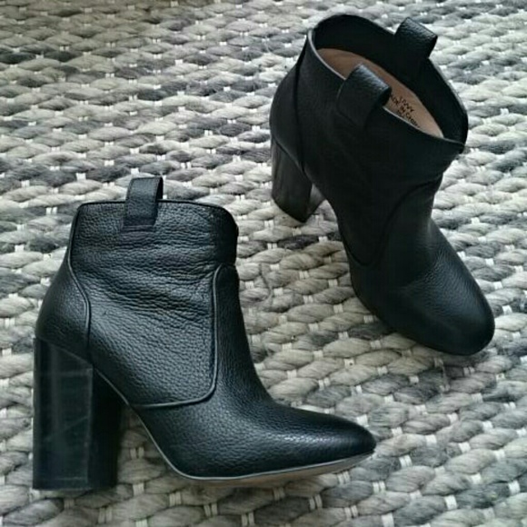 French Connection Black leather booties