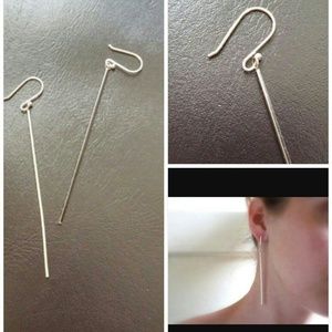 .925 Sterling silver Long & sleek earrings